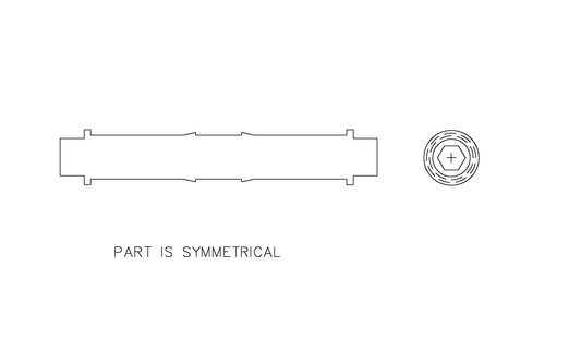 AXLE, M6 - SQUARE (OLD STYLE)